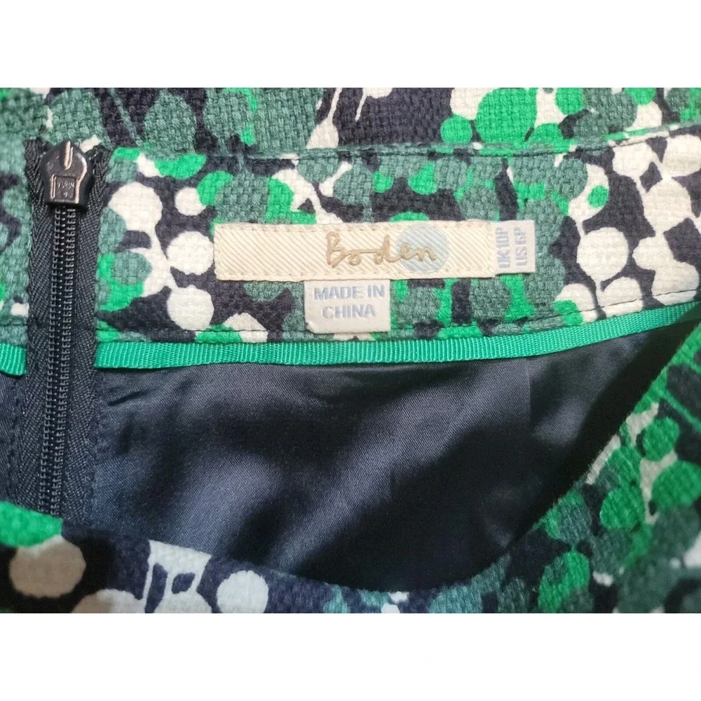 Boden Women's Green Floral Leaves‎ Pencil Skirt 6 Petite